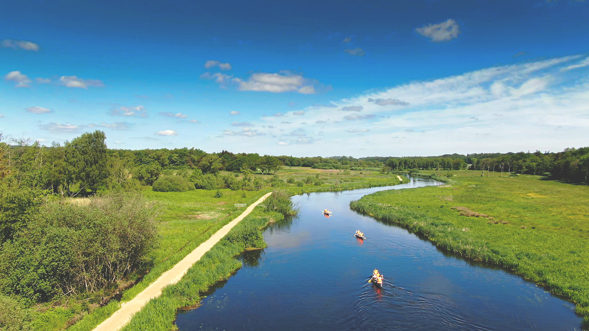 Kajak i Gudenåen ved Silkeborg